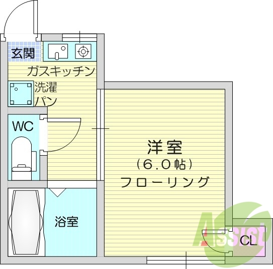 1K、ウォシュレット、カメラ付きインターホン。