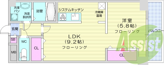 お写真は303号室のものです。参考にしてくださいませ。