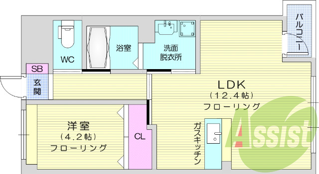 1LDK、カウンターキッチン、オートロック、宅配ボックス