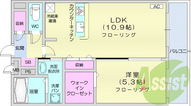 お写真は106号室のものです。参考にしてくださいませ。