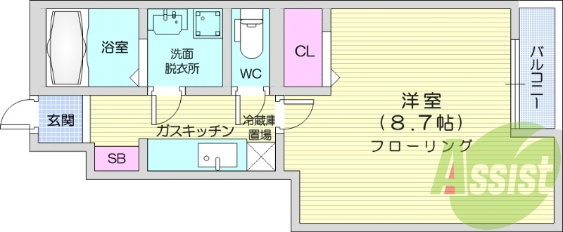 1Ｋ　モニターホン　バストイレ別　浴室乾燥機付きで快適　　