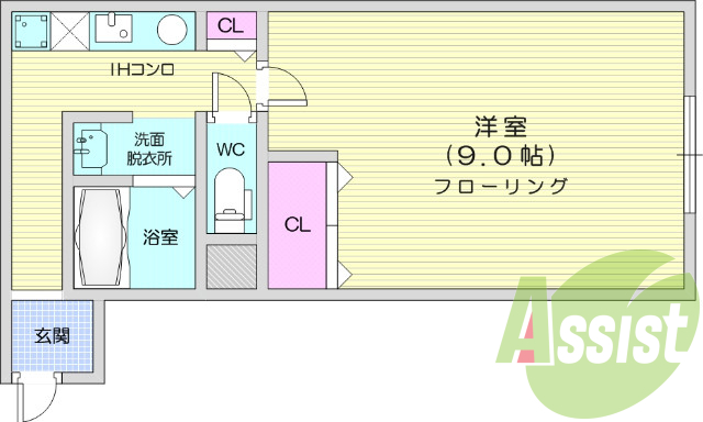 1*、エアコンモニター付きインターホン、バストイレ別