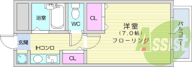 1K、分譲タイプ、オール電化、バストイレ別、オートロック
