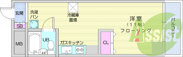 1R、エアコン、モニター付きインターホン