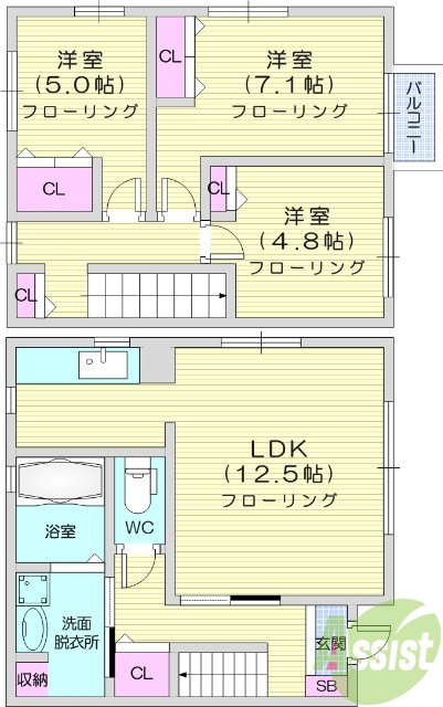 ３LDK・メゾネット・追い炊き・モニター付きインターホン