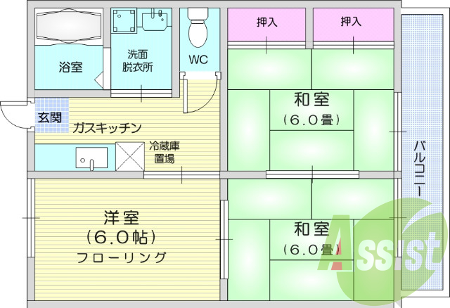 ３Ｋ・エアコン・温水洗浄便座・室内洗濯機置き場