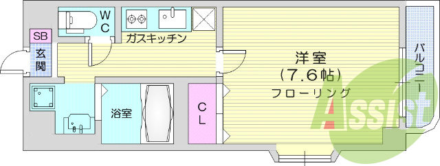 1Ｋ、システムキッチン、モニター付きインターホン、エアコン