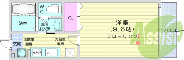 1K、独立洗面台、シューズボックス、エアコン