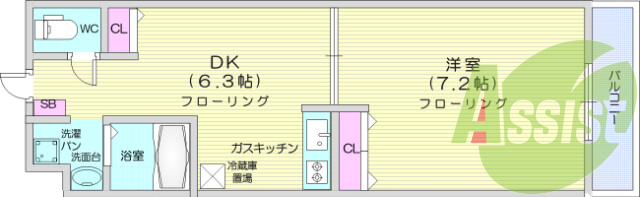 1DK・風呂トイレ別・温水洗浄便座・エアコン