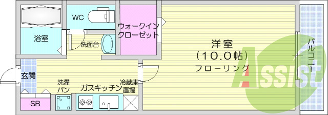 1K・バストイレ別・追い焚き・独立洗面台