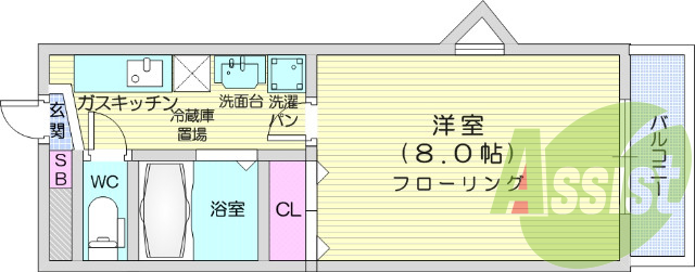 ペット可・角部屋・追炊き・洗面化粧台付き・１K