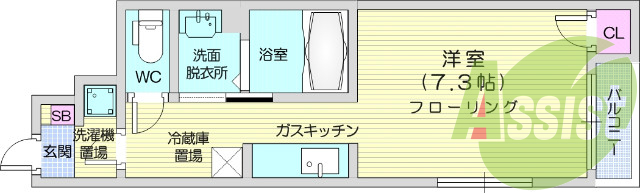 １Ｋ、インターネット無料、浴室乾燥機、追い焚き機能．