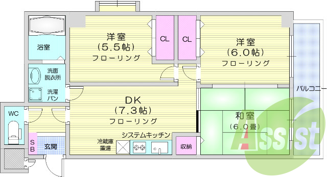 お写真は301号室のものです。参考にしてくださいませ。