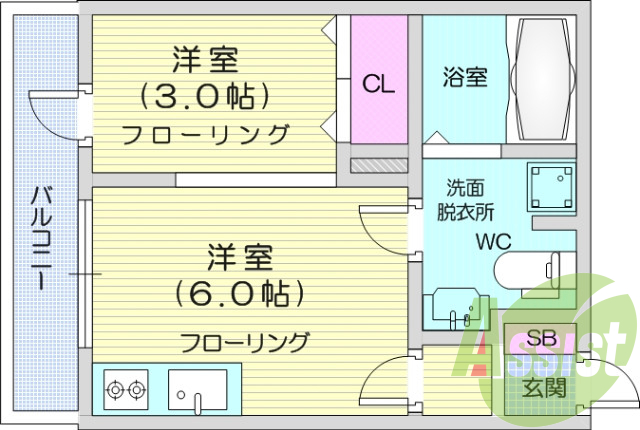 ワンルーム、モニター付きインターホン、ウォシュレット