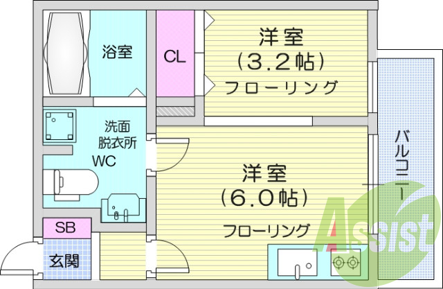 ワンルーム、モニター付きインターホン、エアコン