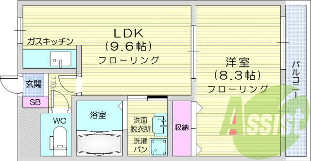 1ＬＤＫ、ペット相談可、追い焚き、ネット無料