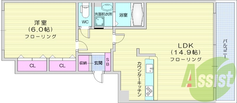 １ＬＤＫ・エアコン・都市ガス・オートロック
