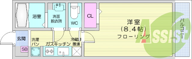1K、エアコン、バストイレ別、浴室乾燥、独立洗面