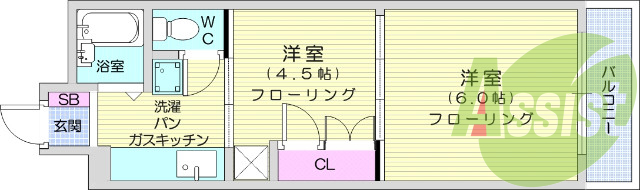 2K、駅近、光ファイバー、1人暮らしにオススメ。