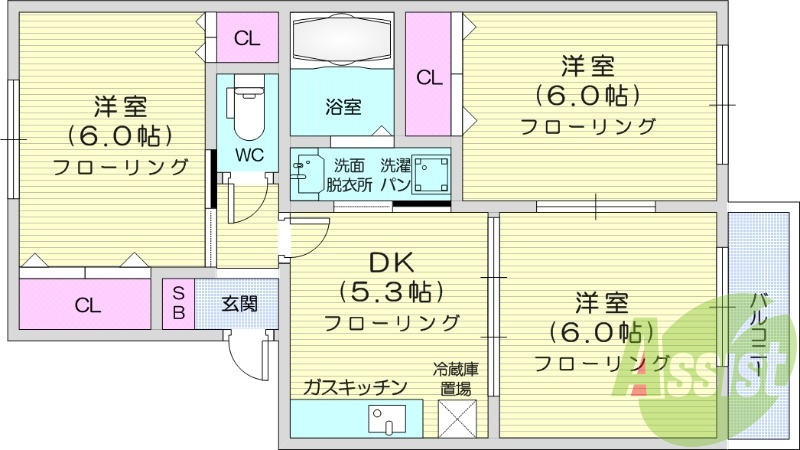 2階の間取り図
