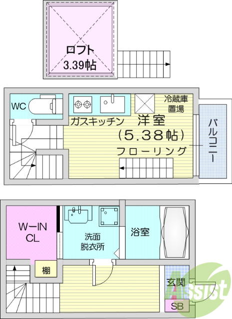 お写真は107号室のものです。参考にしてくださいませ。