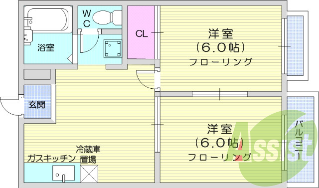 ２ＤＫ、追い焚き機能、防犯カメラ、ペット相談。