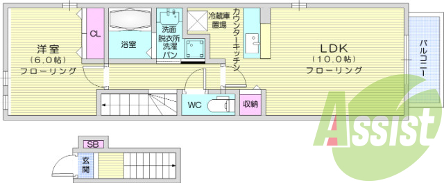 1LDK、追焚機能、浴室乾燥機、独立洗面台、室内洗濯機置場