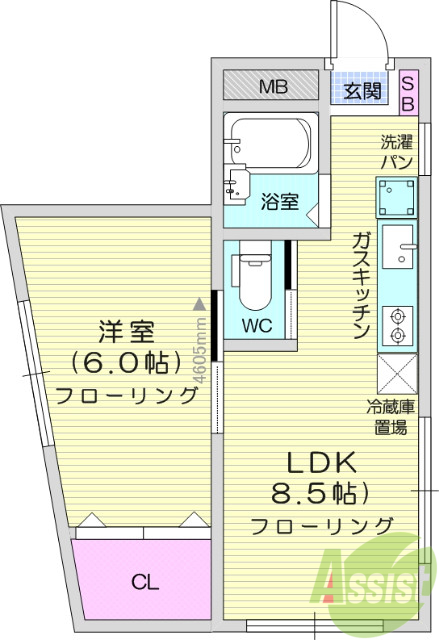 1LDK、オートロック、宅配BOX、浴室乾燥機、エアコン2台