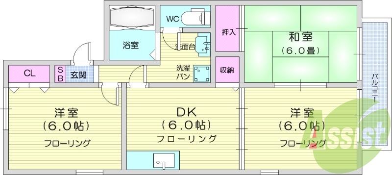 3DK、温水洗浄便座、モニター付きインターホン