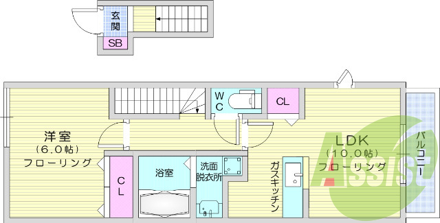 1LDK、追焚機能、浴室乾燥機、独立洗面台、室内洗濯機置場