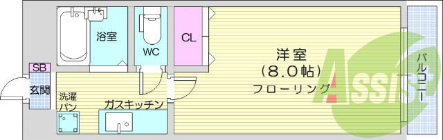 1K、内装リフォーム済、室内洗濯機置き場、日当たり良好