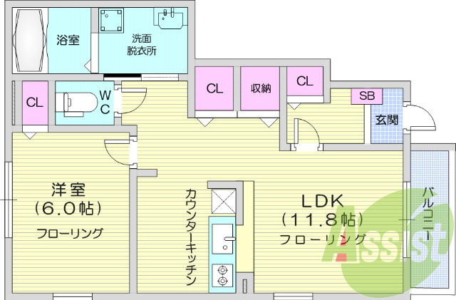 1LDK、追い炊き機能、浴室乾燥、バストイレ別
