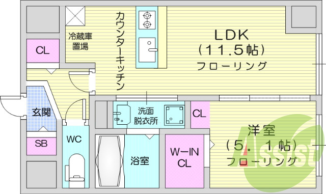 １LDK、エアコン、浴室乾燥機、ウォッシュレット、