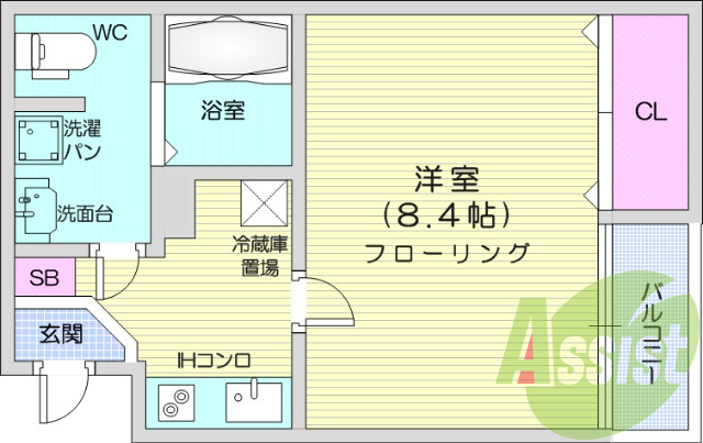 １K、追い焚き、エアコン、モニター付きインターホン