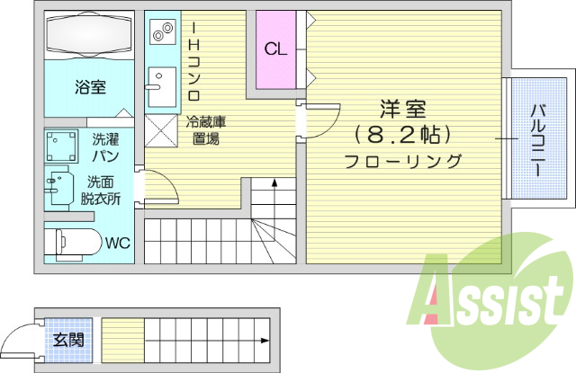1K、インターネット無料、IHクッキングヒーター