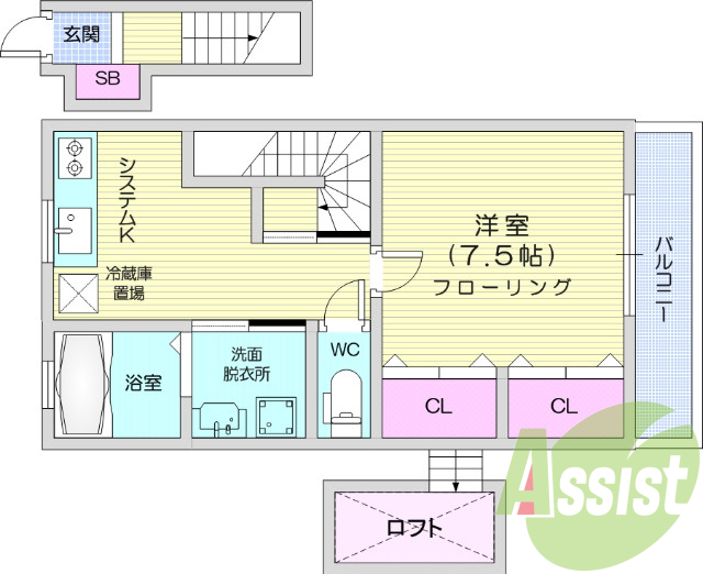 １DK、独立洗面台、BT別、追い焚き、浴室乾燥、エアコン