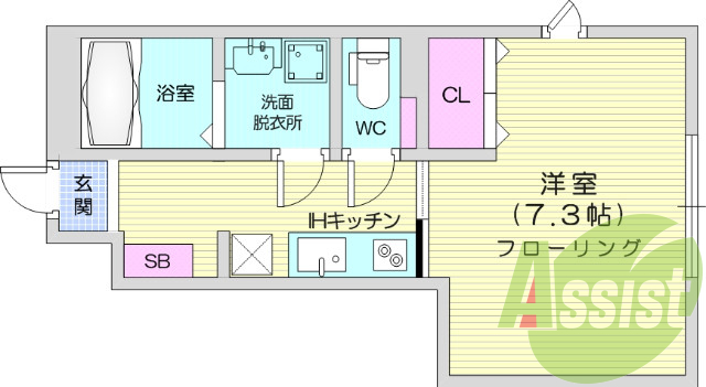 1K、IH、宅配ボックス、浴室乾燥、ネット無料、エアコン