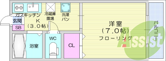 1K、温水洗浄便座、エアコン、モニタ付インターホン