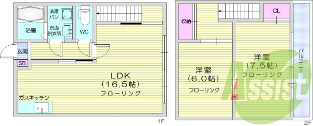 ２LDK、エアコン、室内洗濯機置場、トイレ浴室別、収納