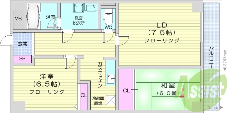 2LDK、貴重なペット可物件、ＴＶ付インターホン