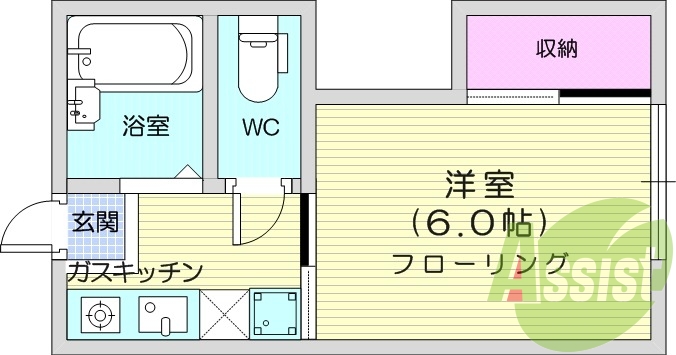 １K、家具家電付き、浴室乾燥機、モニターインターホン