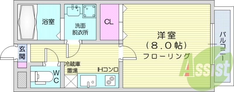 1K、浴室乾燥機、追い焚き機能、洗髪洗面台