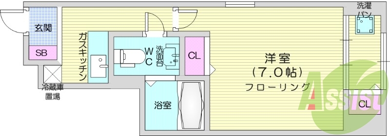 サンルーム、1K、浴室乾燥機、追い焚き機能付き