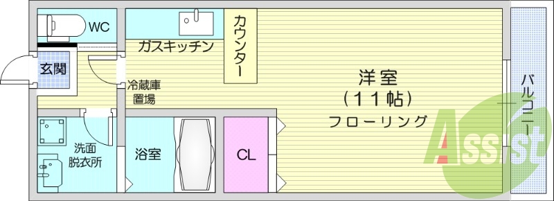 １R、独立洗面台、インターネット無料、宅配BOX