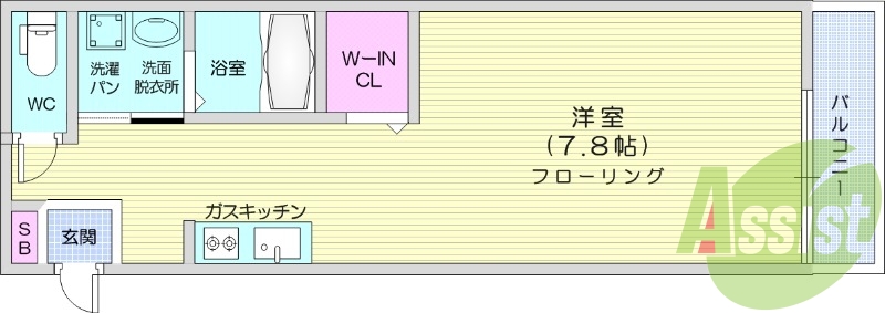 １K、システムキッチン、宅配ボックス、ペアガラス