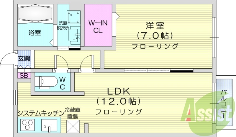 お写真は105号室のものです。参考にしてくださいませ。