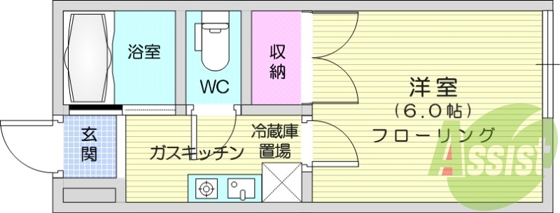 １K、ウォシュレット、コンロ設置済み