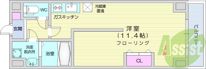 お写真は202号室のものです。参考にしてくださいませ。