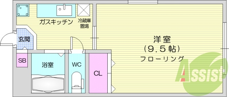 1k、エアコン、室内洗濯機置場、トイレ浴室別、収納