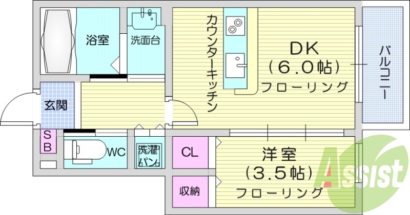 １DK、インターネット無料、浴室乾燥、追い焚き機能